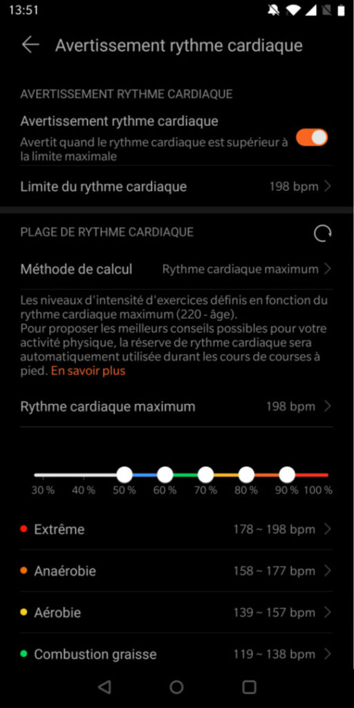 avertissement rythme cardiaque