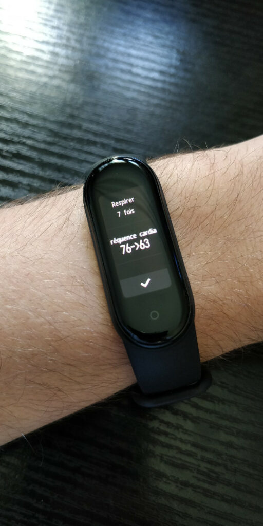 mi band 5 stress avant apres