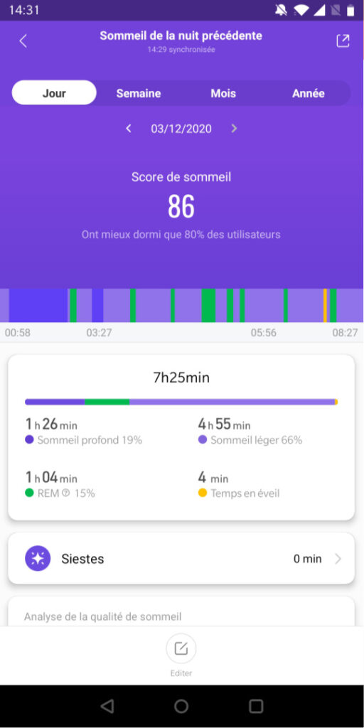 suivi sommeil mi band
