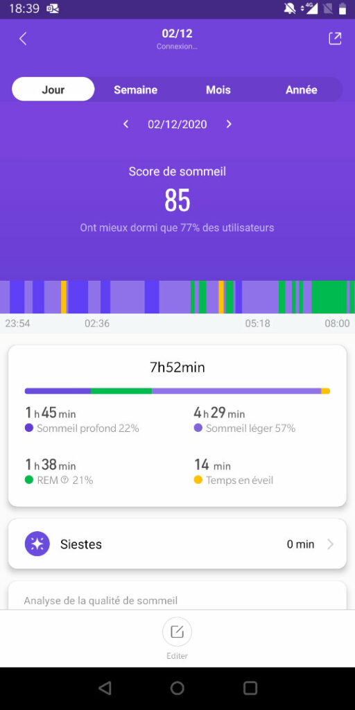 suivi sommeil smart band